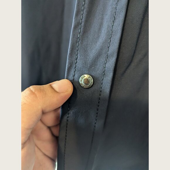 PRADA - Vintage navy snap button shirt - Sz M - Picture 4 of 6